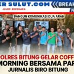 Bangun Komunikasi Dua Arah, Polres Bitung Gelar Coffee Morning Bersama Para Jurnalis Biro Bitung 